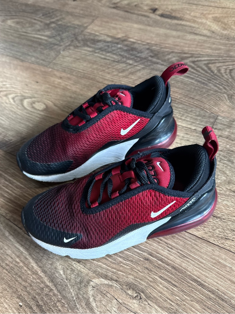 Nike Kids Red and Black Air Max 270 Sneakers